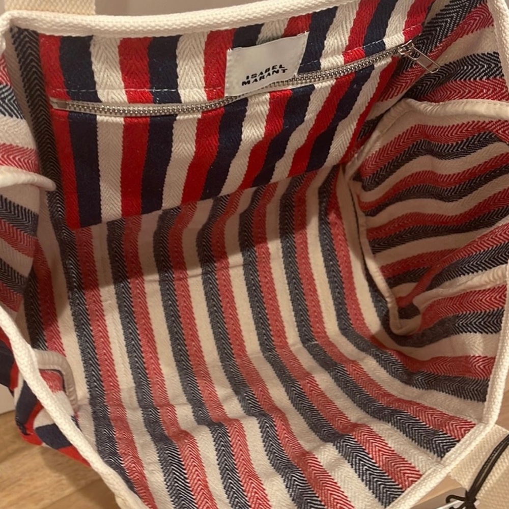 Isabel Marant Red and Blue Striped Tote - Picture 9 of 10
